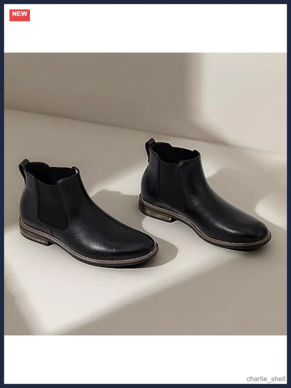 Men's Chelsea Ankle Dress Boots Faux Leather Smart Casual